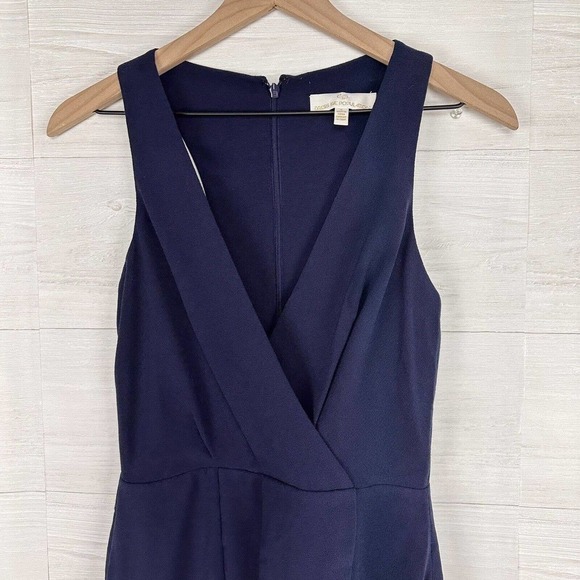 DRESS‎ the Population Ariel Maxi Wrap Dress Small Navy Blue Sleeveless V Neck - Picture 3 of 14